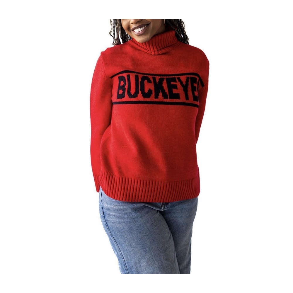 GameDay Social Ohio State Buckeyes Turtleneck Sweater NWT Women's L Red